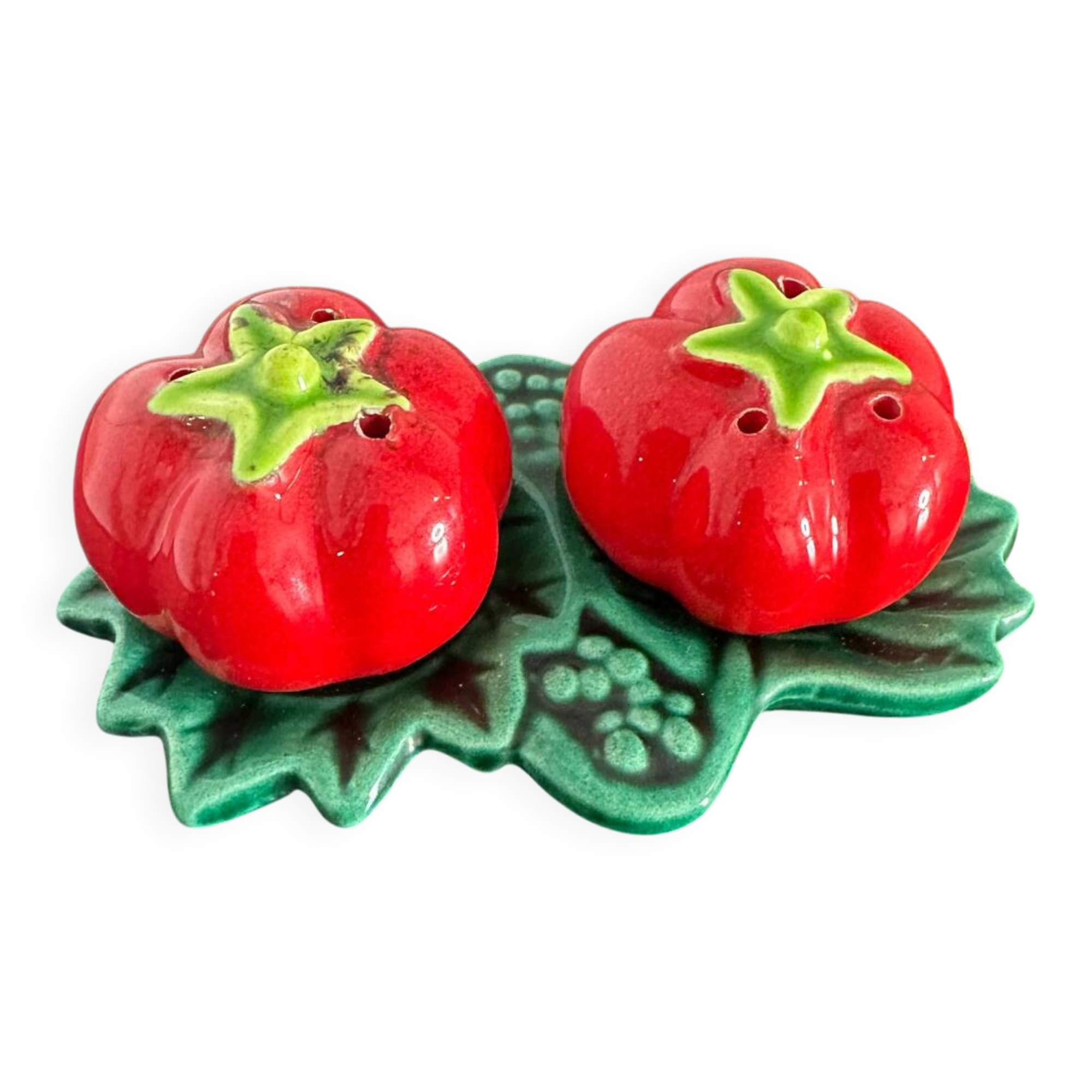 Tomato slushie, salt and pepper shakers