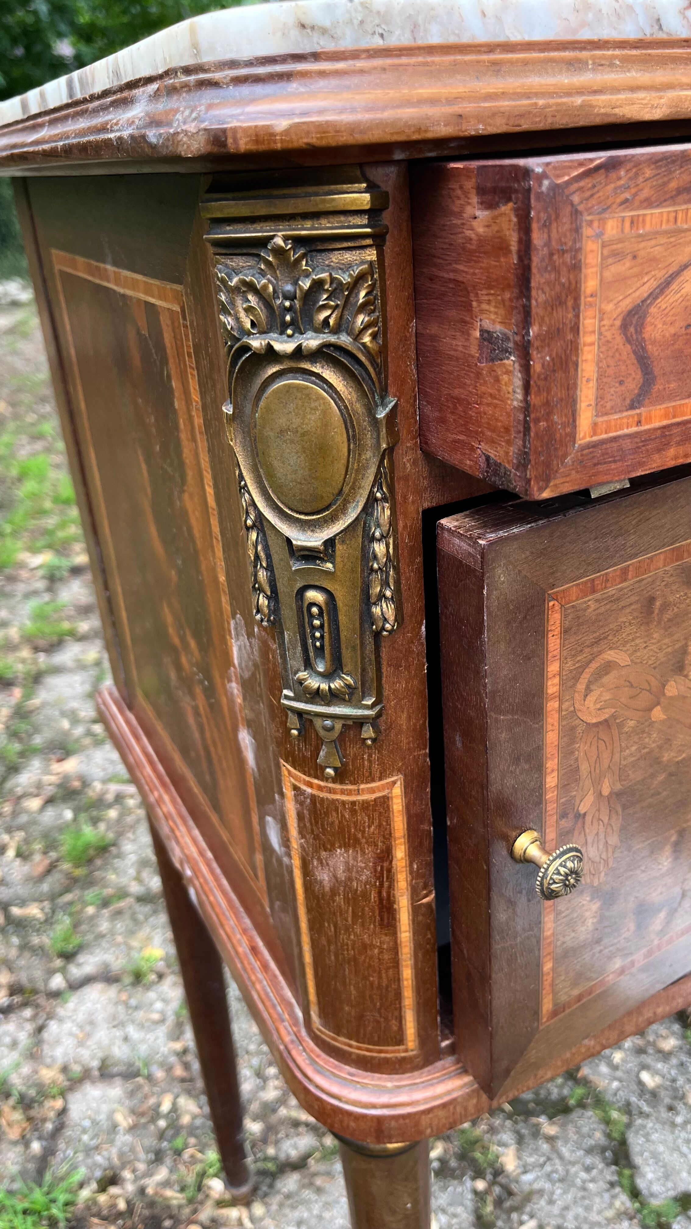 Vintage high bedside table