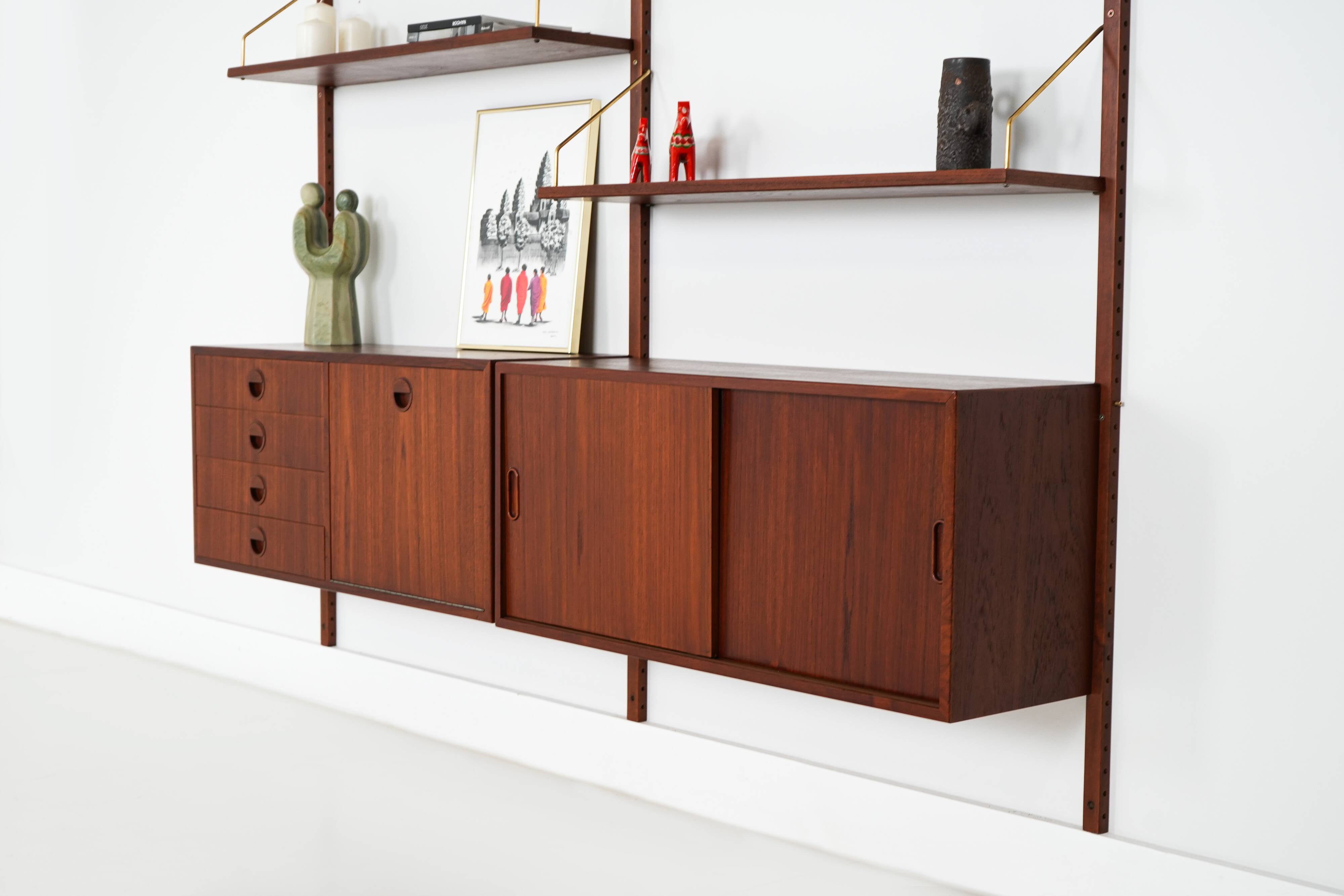 Teak system bookcase, Danish design, 1960s, production: Denmark