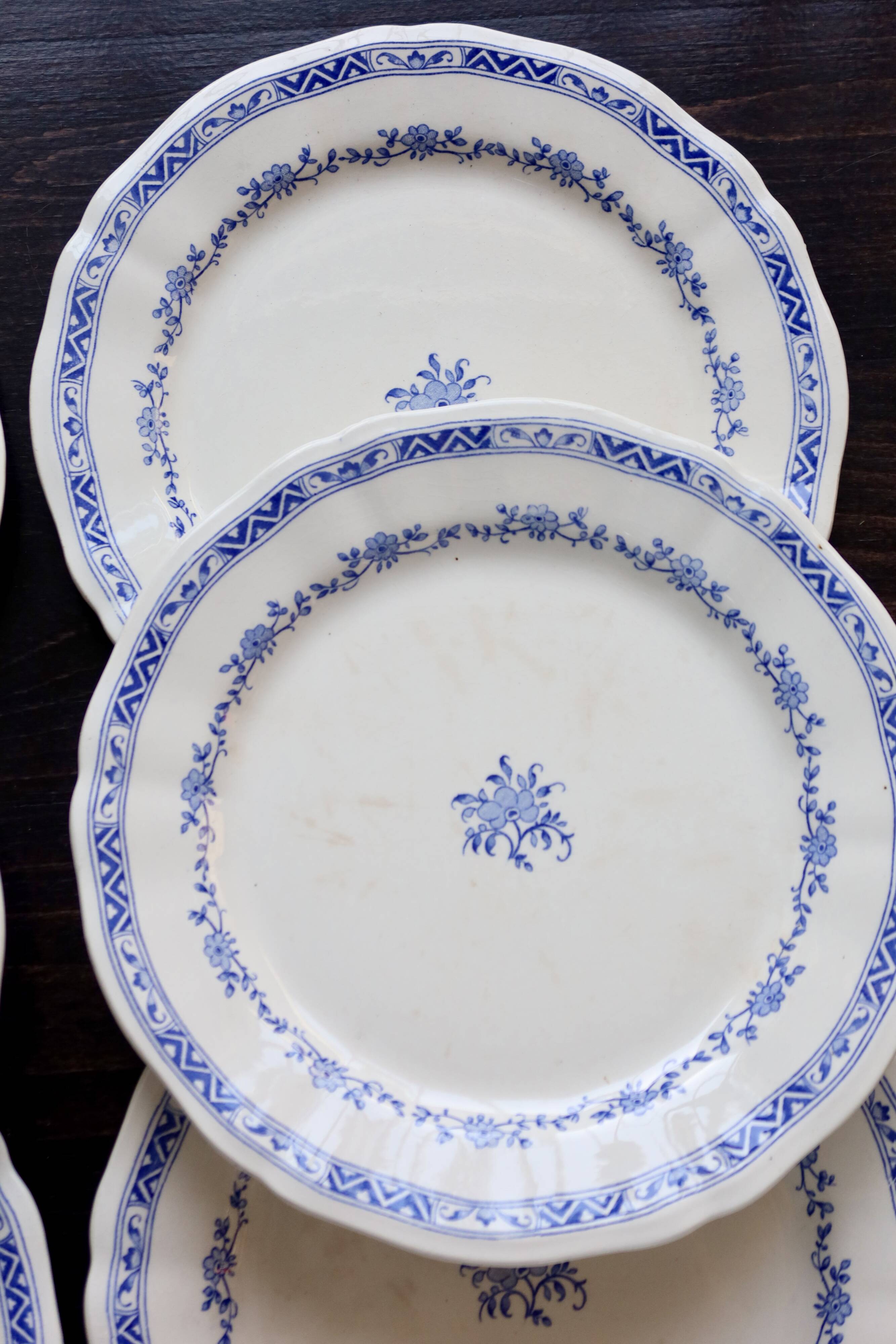 6 assiettes plates vintage Gien – Modèle “Royal”