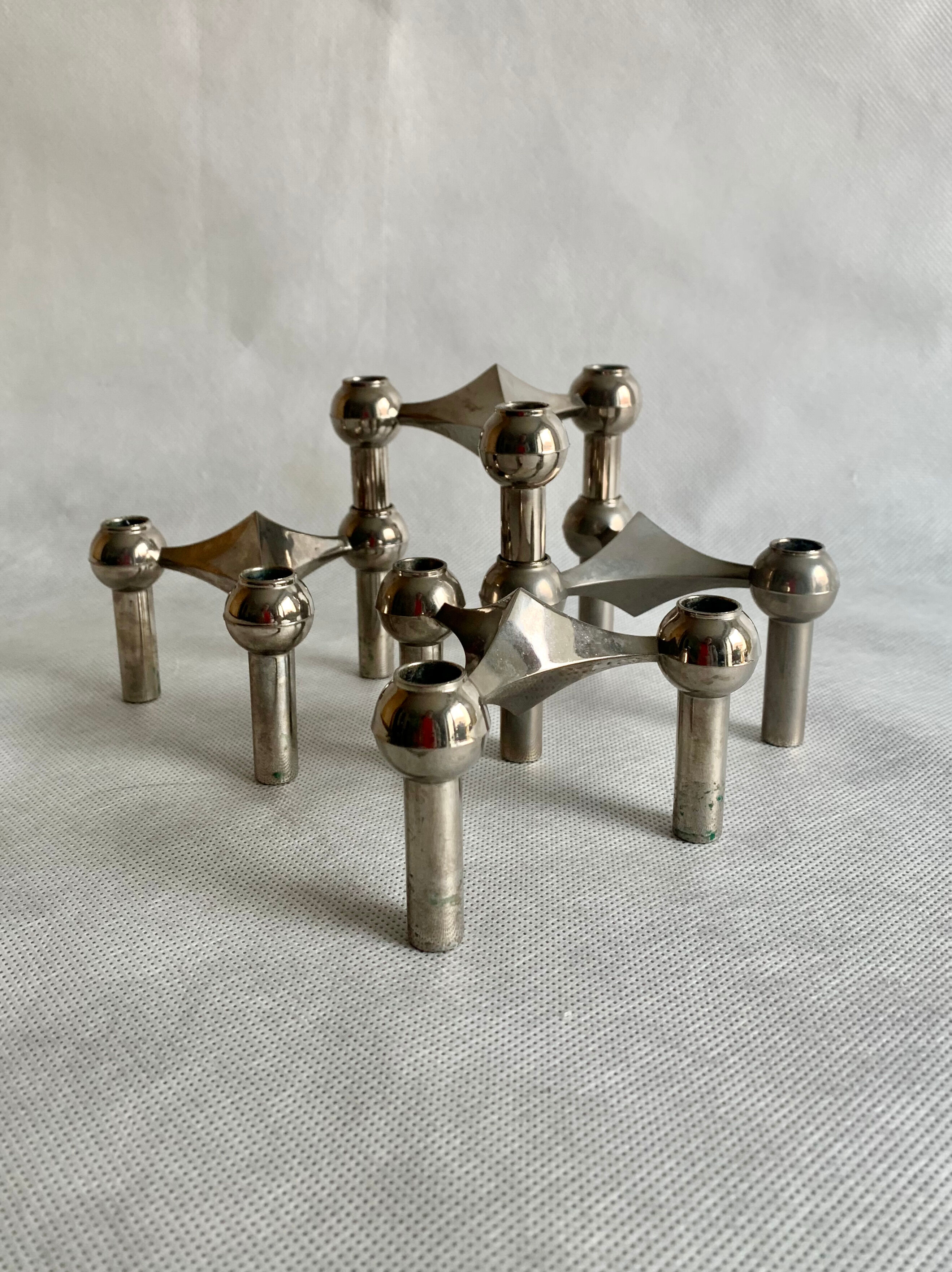 Set of 4 candleholders by Fritz Nagel for BMF, 1960s