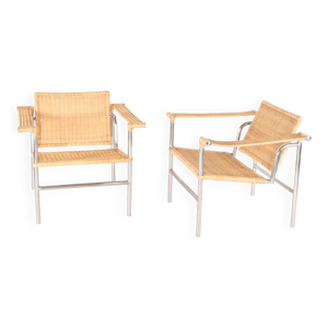 paire de fauteuils en - chrome