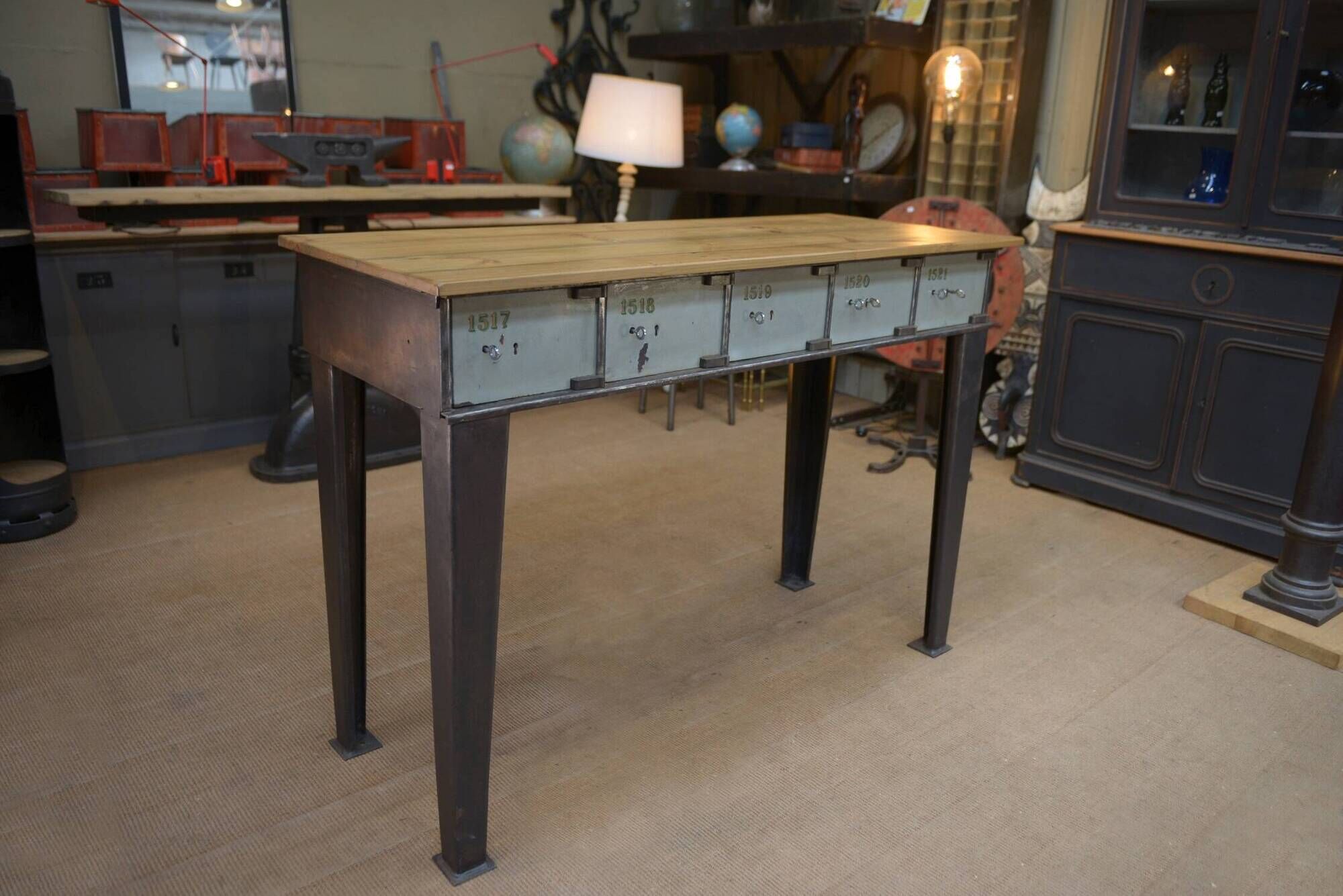 Console furniture from the Banque de France metal 1950