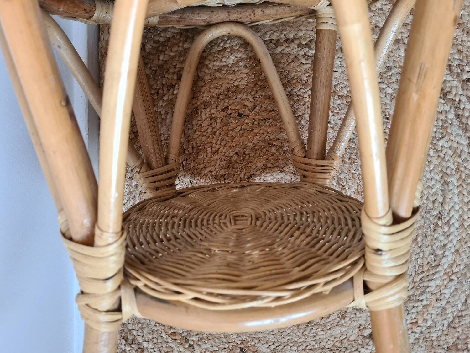 Small bamboo wicker table