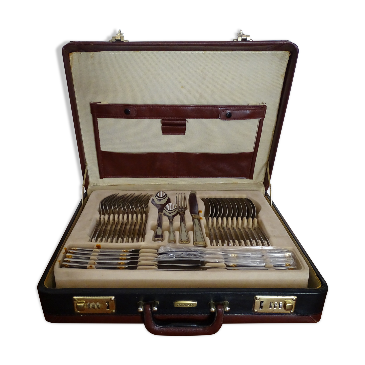 Ménagère soligen 72 pieces stainless steel and gold plated for 12 people