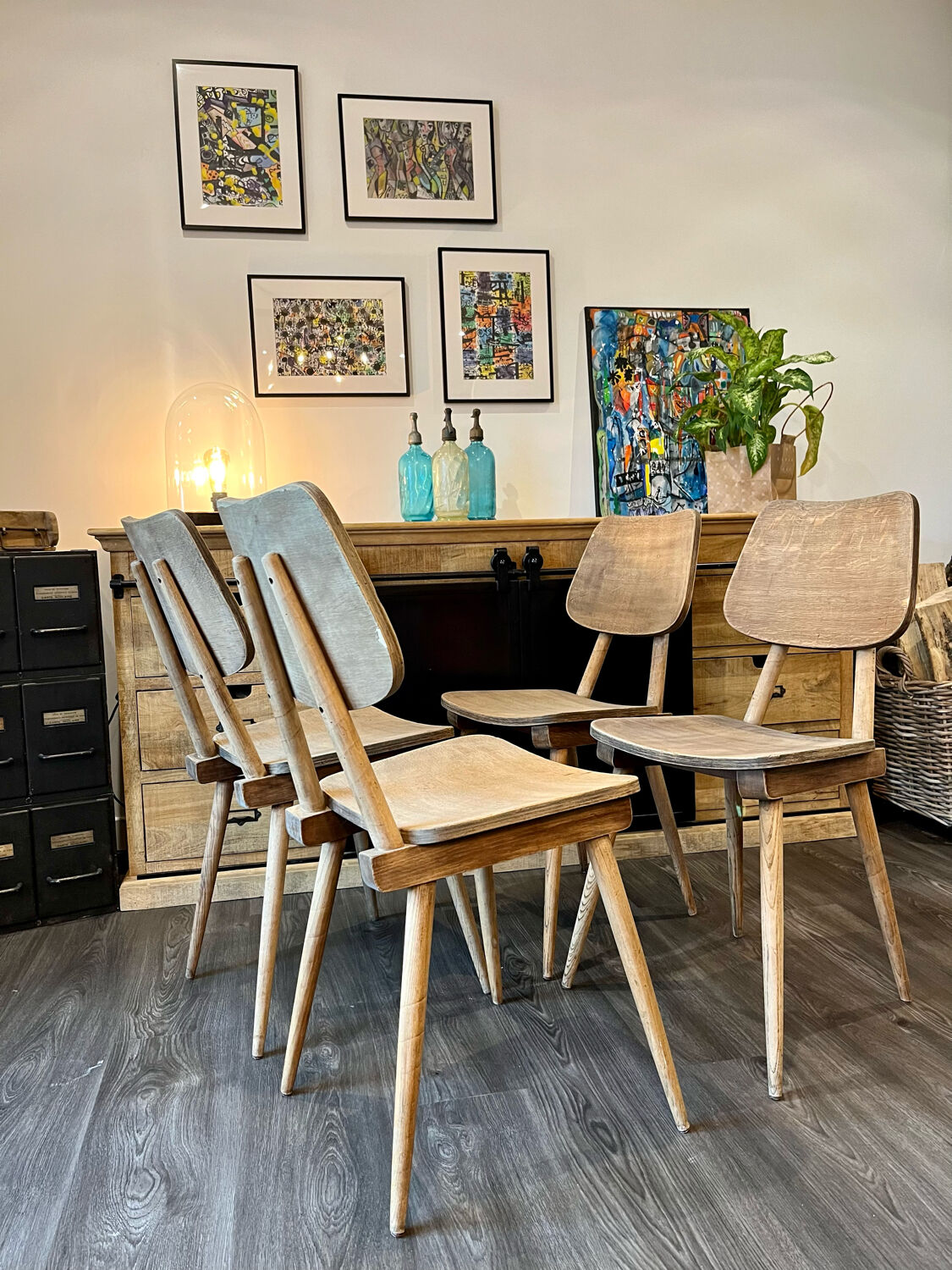 Série de 4 chaises bistrot