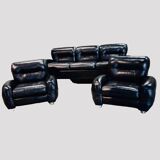 3 Room Living Room, Italy 1970/80 Black “adriano Piazessi”