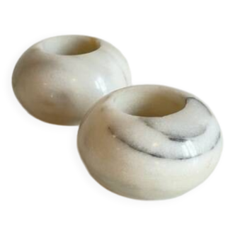 White marble tealight holders from the 70s