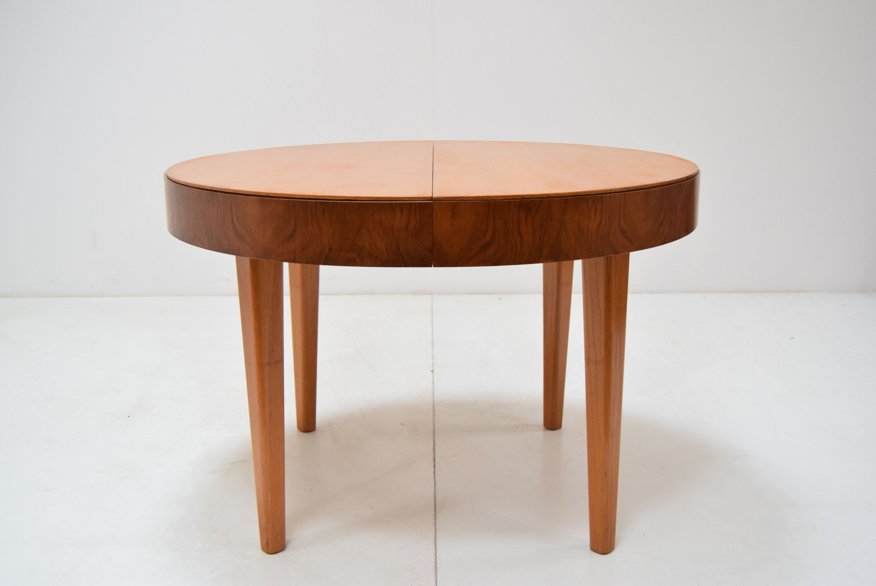 Mid-century  Round Folding dining table  by Jindrich Halabala ,Czechoslovakia,1950‘s.