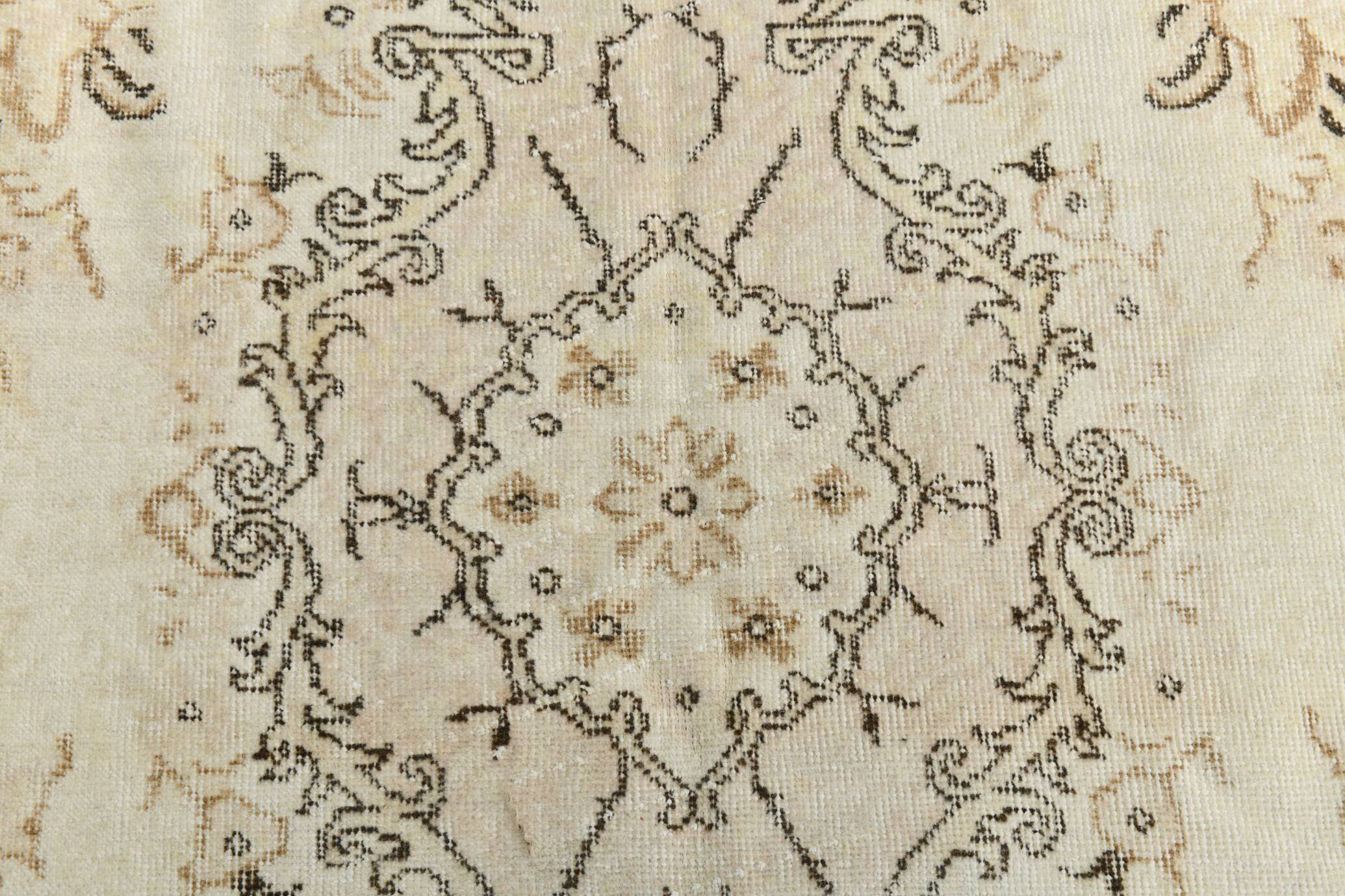 All-Over Floral Pattern Beige Brown Turkish Rug, 166x285Cm