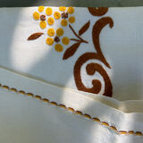 Vintage hand-embroidered square tablecloth