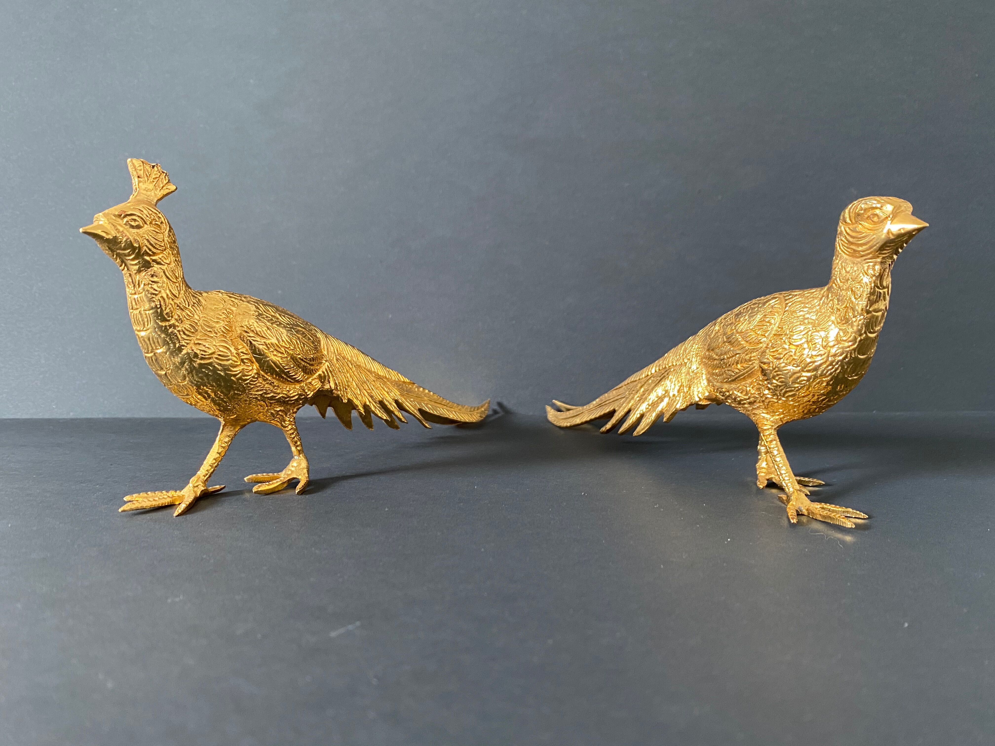 Couple of golden pheasants vintage decoration