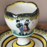 Set of 2 cockroaches on pedestal Henriot Quimper