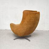 Velvet swivel armchair, 1970