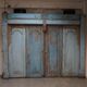 Antique Balinese Carved Doors in Azur Blue, Indonesia