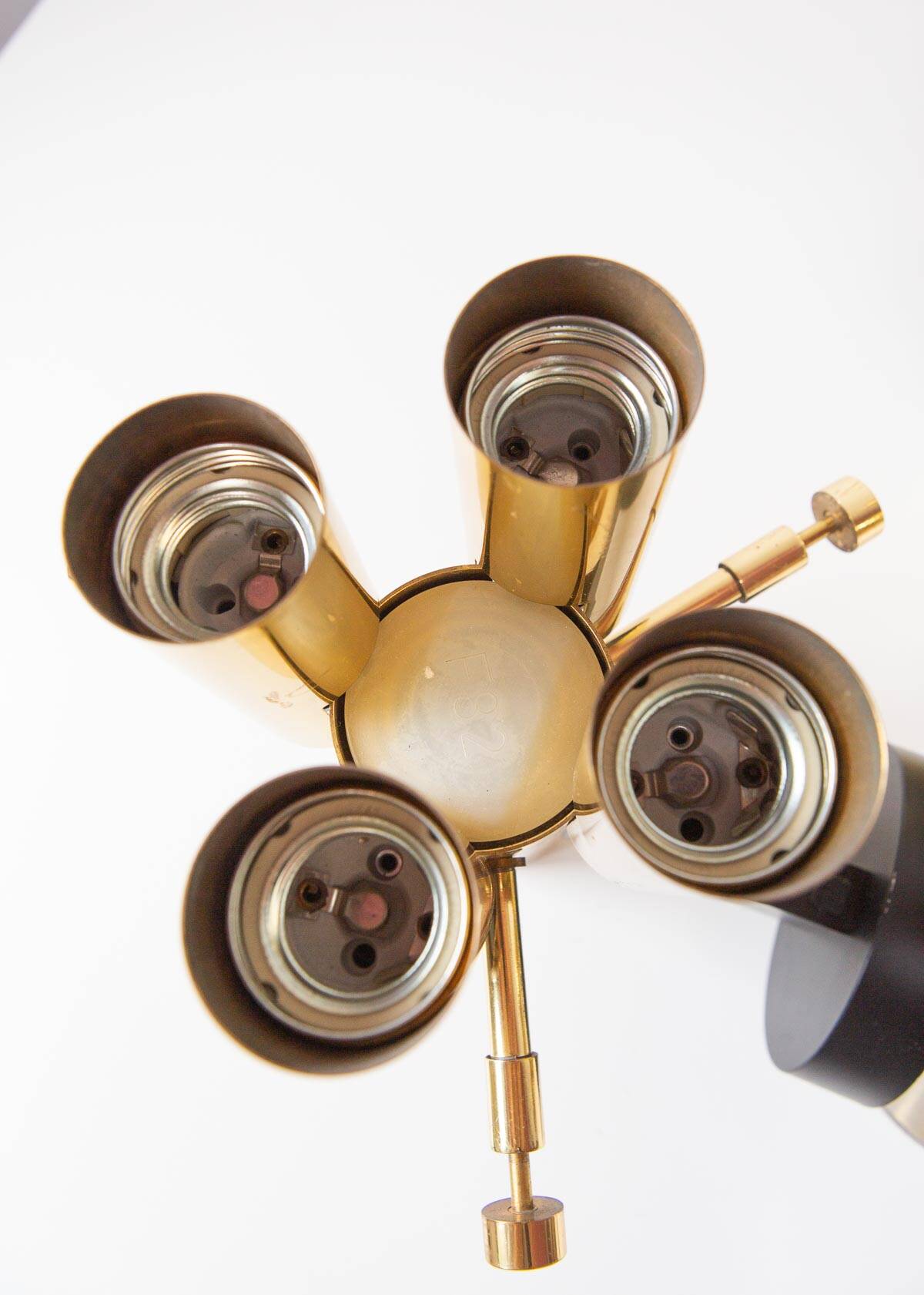German "space age" appliques in gilded brass Bega Bloom (4 AVAILABLE).