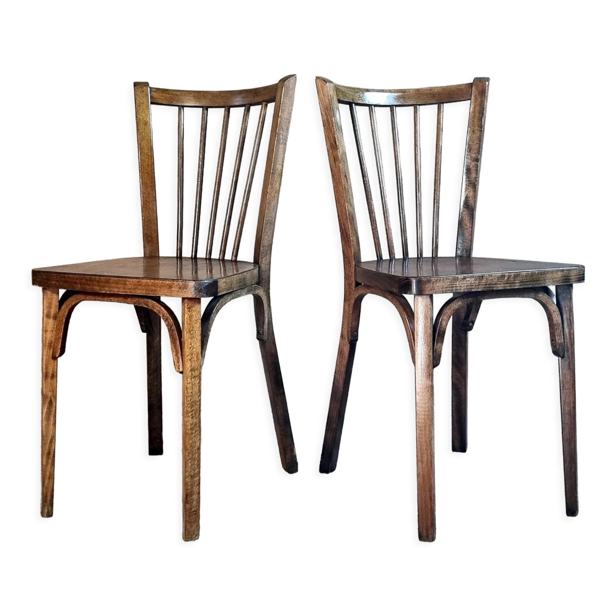Pair of Baumann bistro chairs n°53
