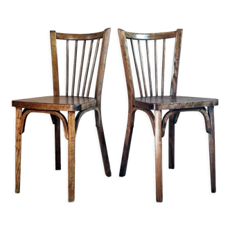 Pair of Baumann bistro chairs n°53