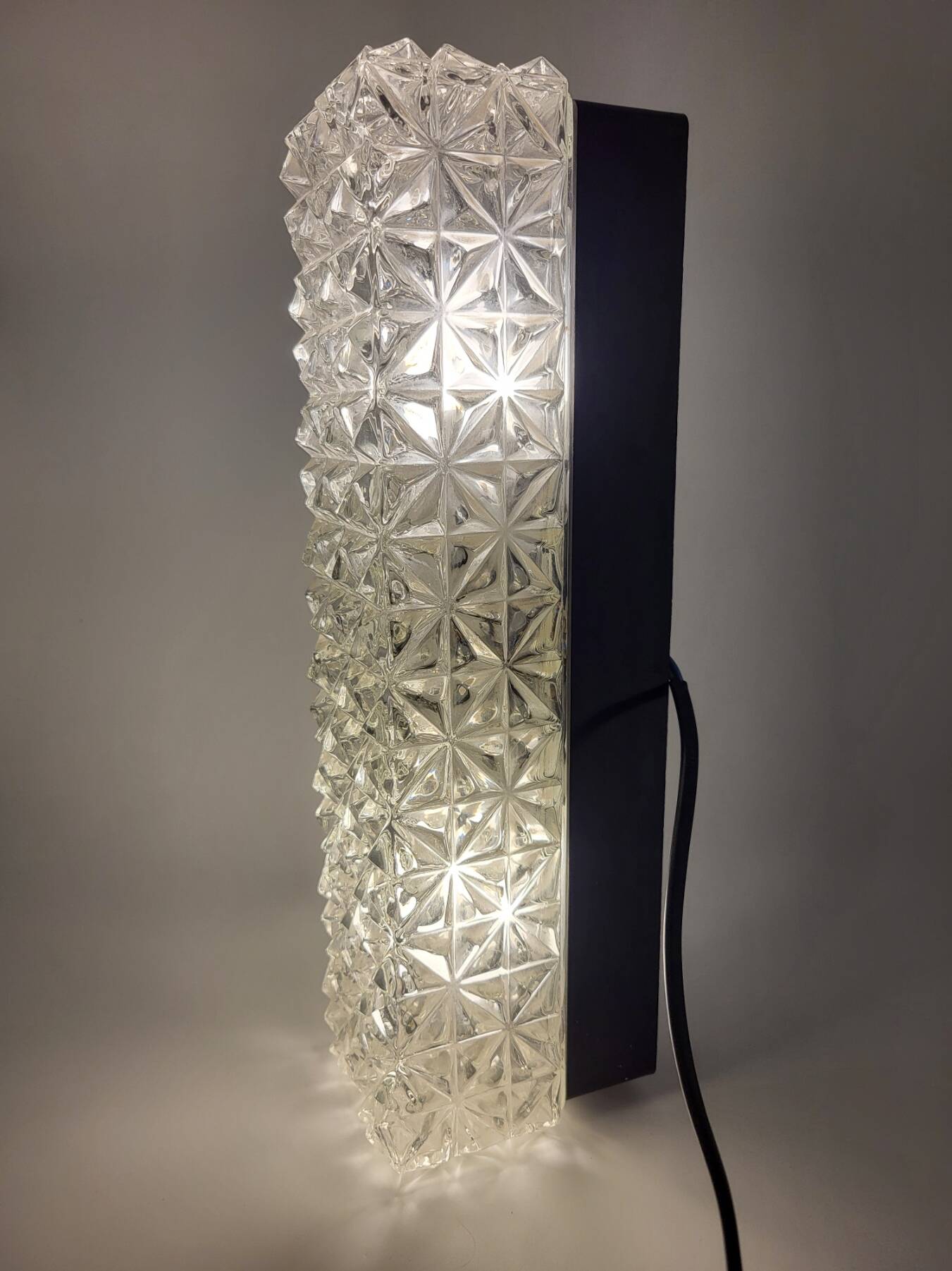 Erco Glass and Bakelite Wall Sconces 1960s, Set of 2 Vintage