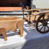 Set of old wooden toys from the farm