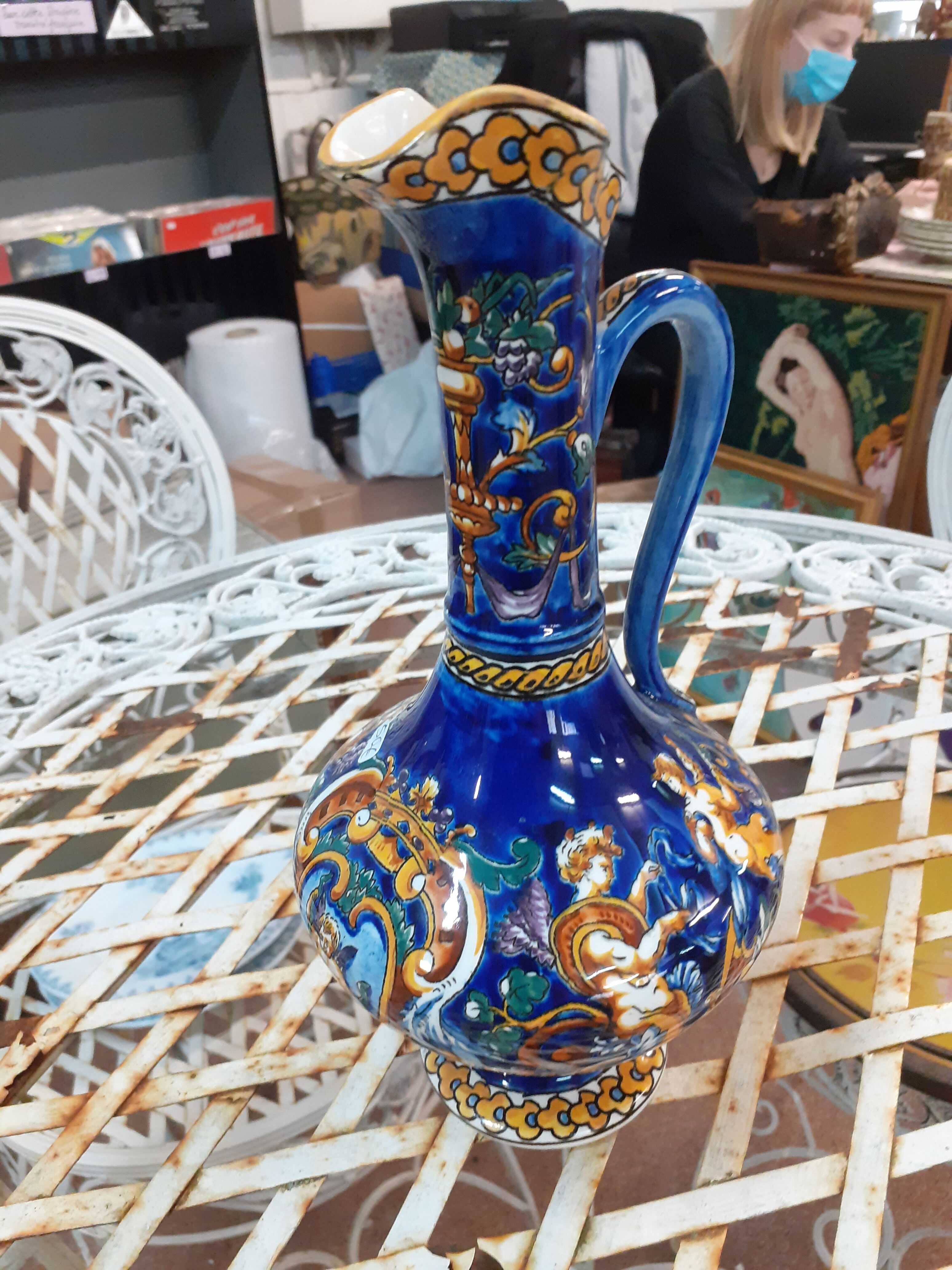 Blue renaissance gien ewer