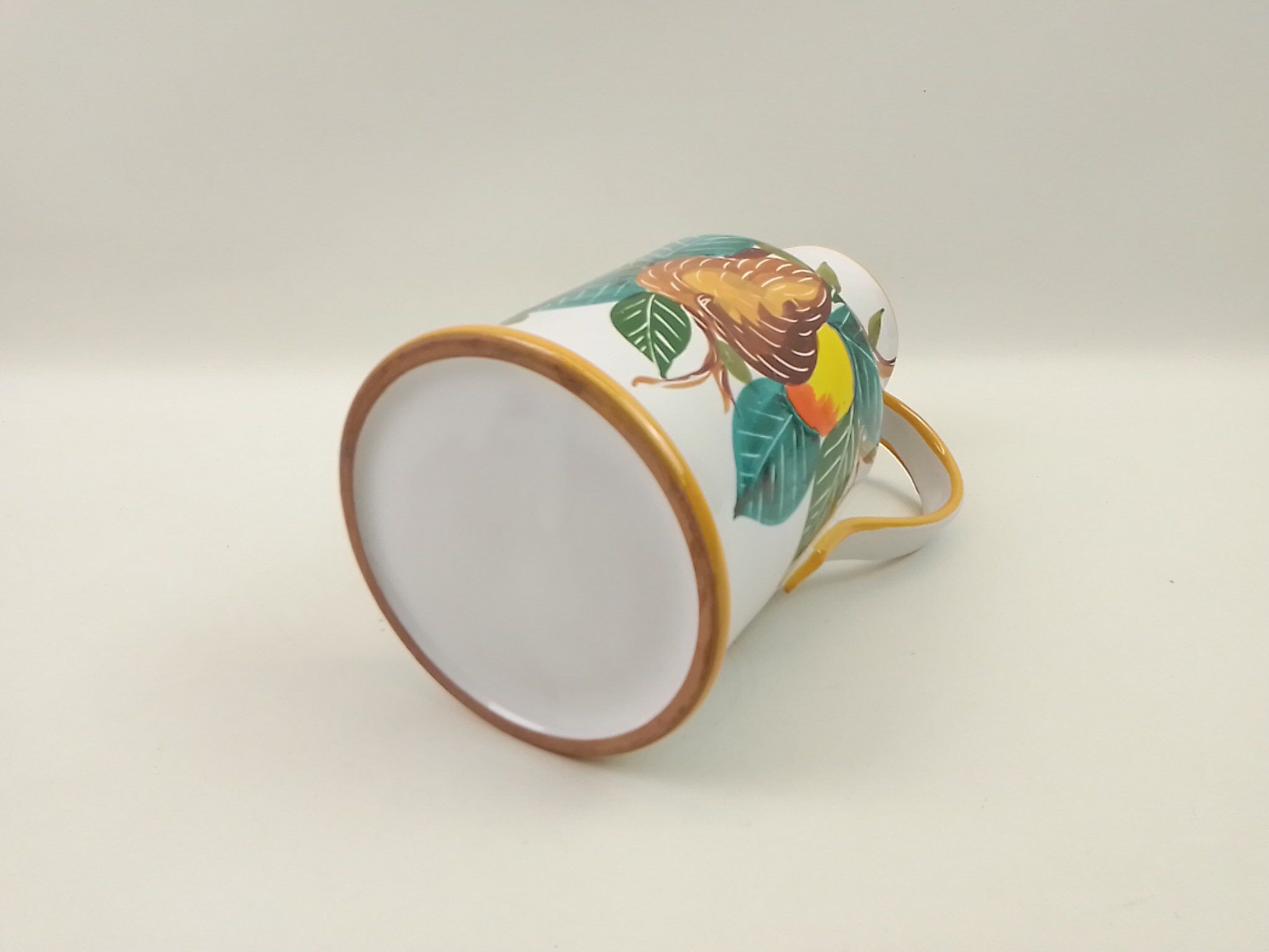 Ceramic jug deco fruit and multicolored leaves 25 cm