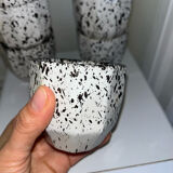 6 speckled ceramic coffee cups
