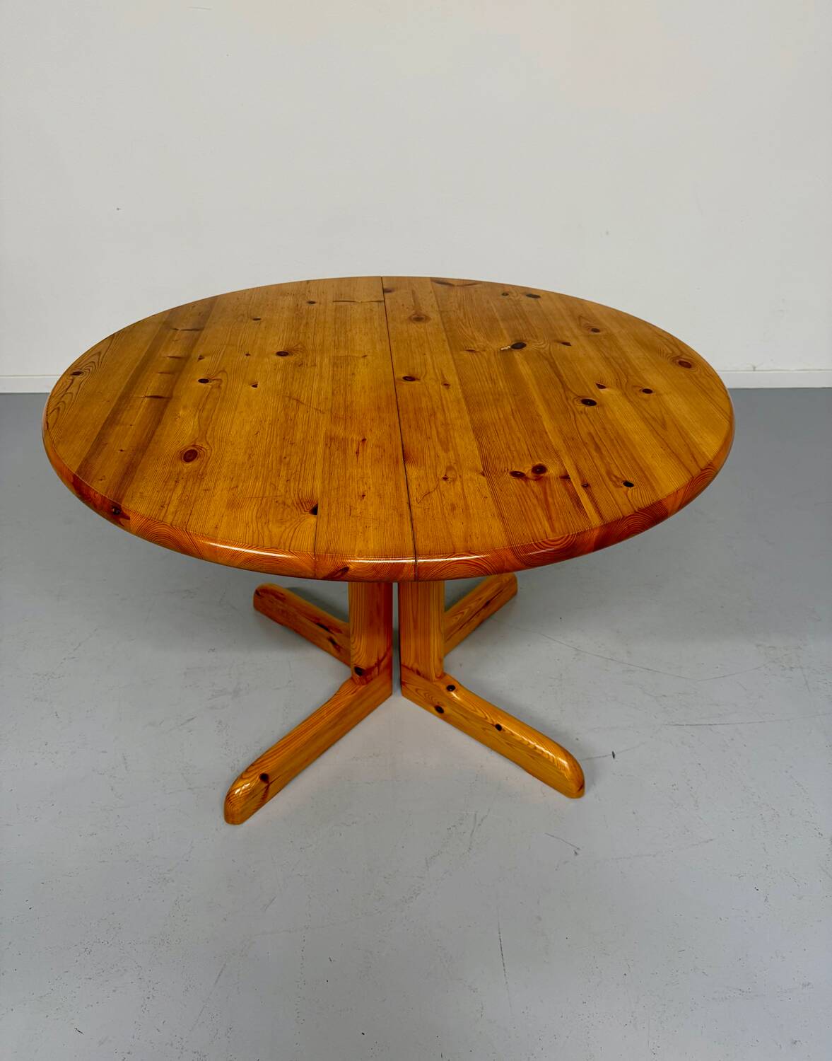 Vintage solid pine table, Scandinavian design by Rainer Daumiller, 1970s