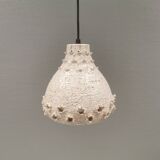 Ceramic hanging lamp in creamy white color that almost looks like a corral