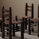 Set of 4 modernist chairs in beech and woven cord, France, circa 1940.