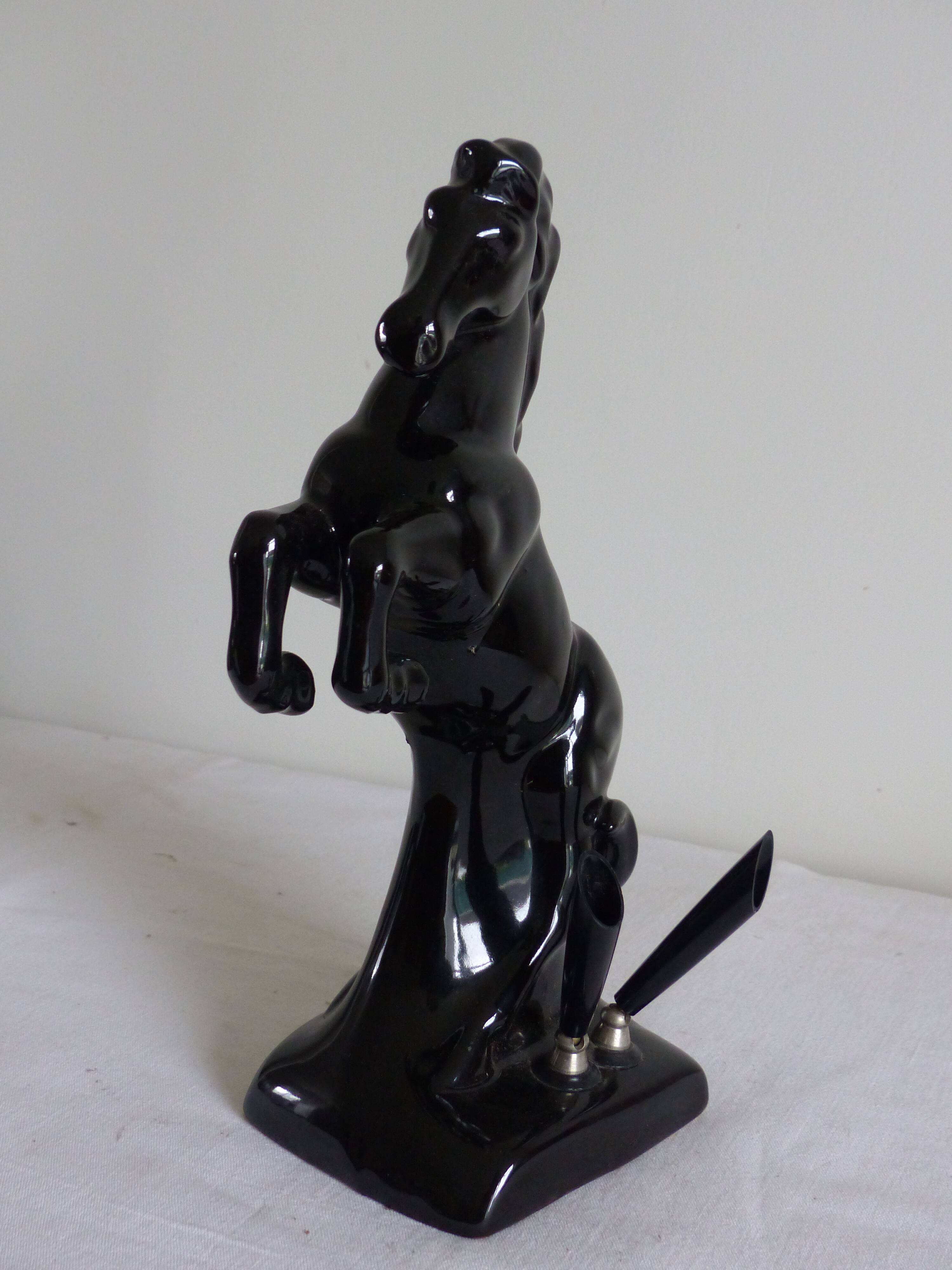 Black ceramic horse