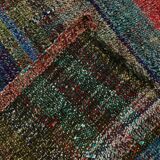 Kilim Red Brown Striped Pattern Vintage Kilim Rug, 93x232Cm