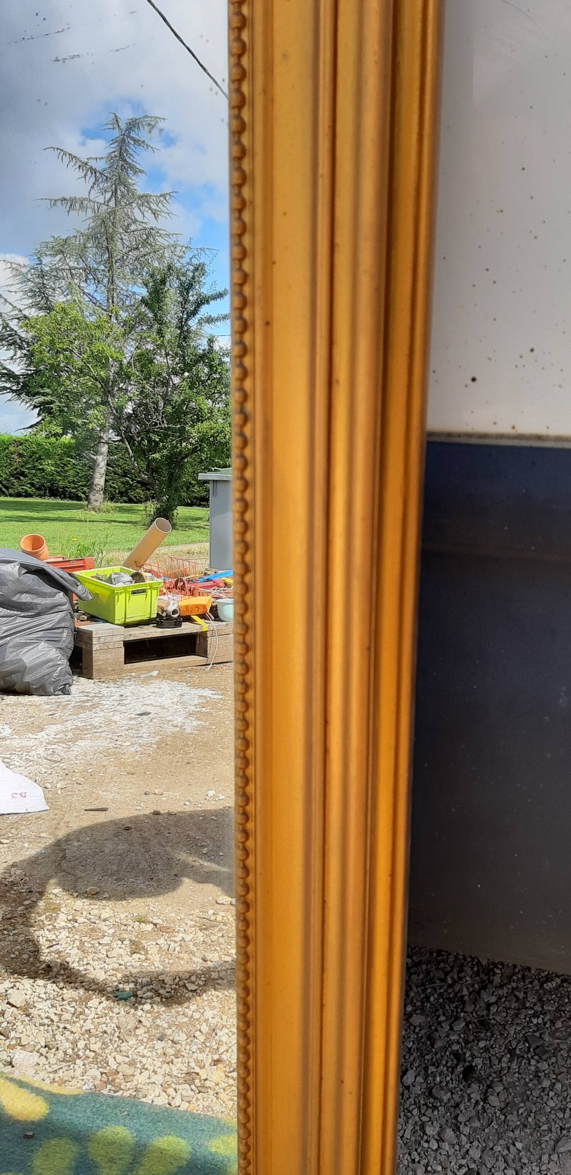 Mirror 19th Wood and Golden Stuk 83x138cm