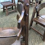 6 brutalist chairs in solid oak