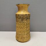Huge floor vase from west germany, in yellowish glaze.