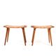 Pair of 1950s Danish Teak Oak and Cane Stools