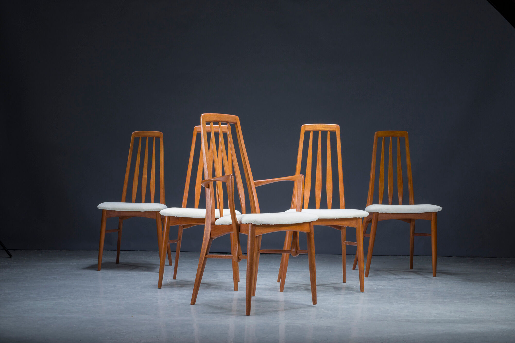 Dining chairs model "eva" by Niels Koefoed for Hornslet Møbelfabrik, 1960