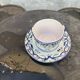 Butter dish, sauce pot in Old Rouen earthenware, handmade, made in France, floral pattern, vintage