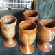 Four potter's mugs turned in vintage light stoneware