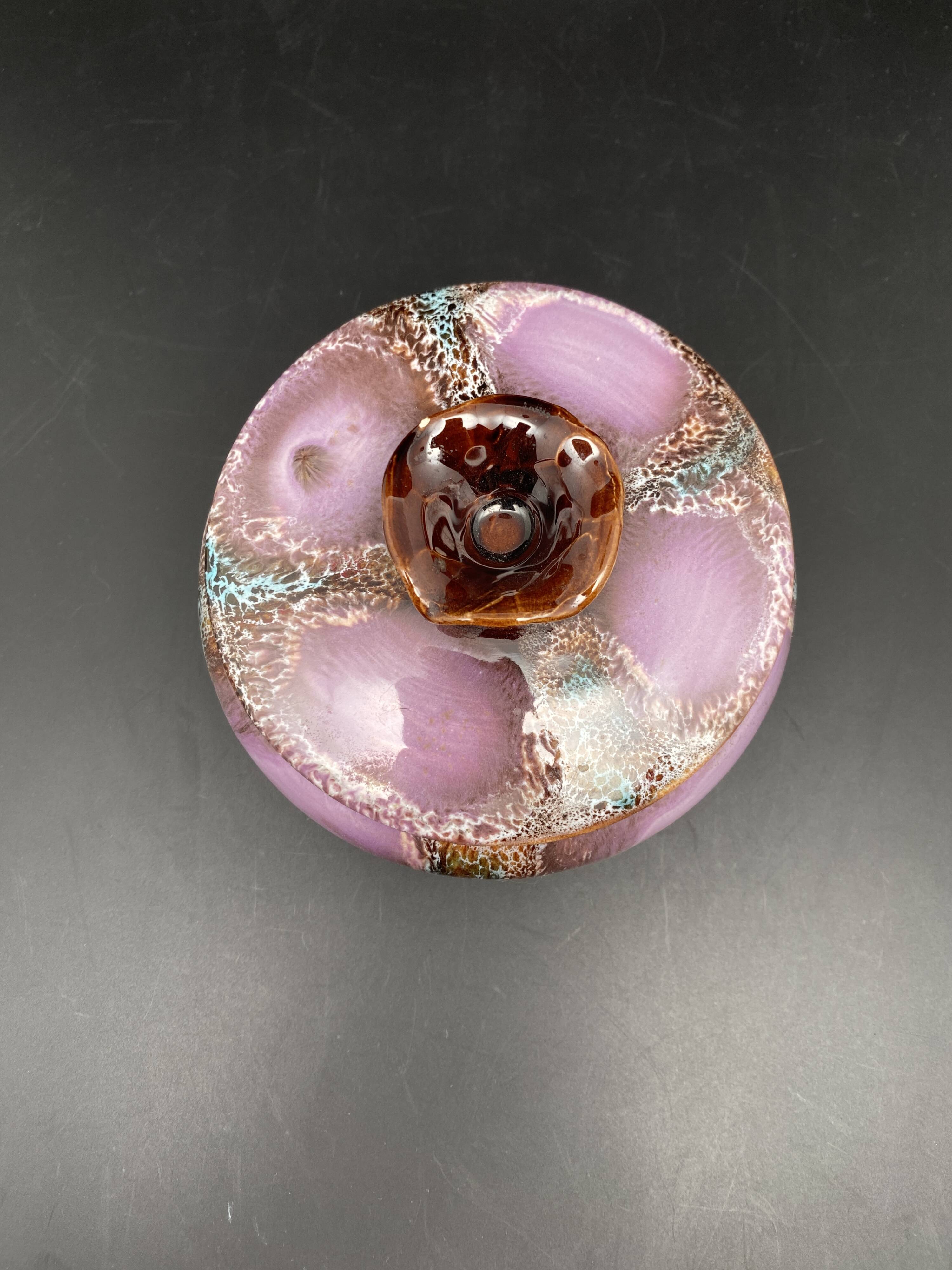 Purple round ceramic box