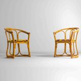 Funky set of five 60s bamboo chairs
