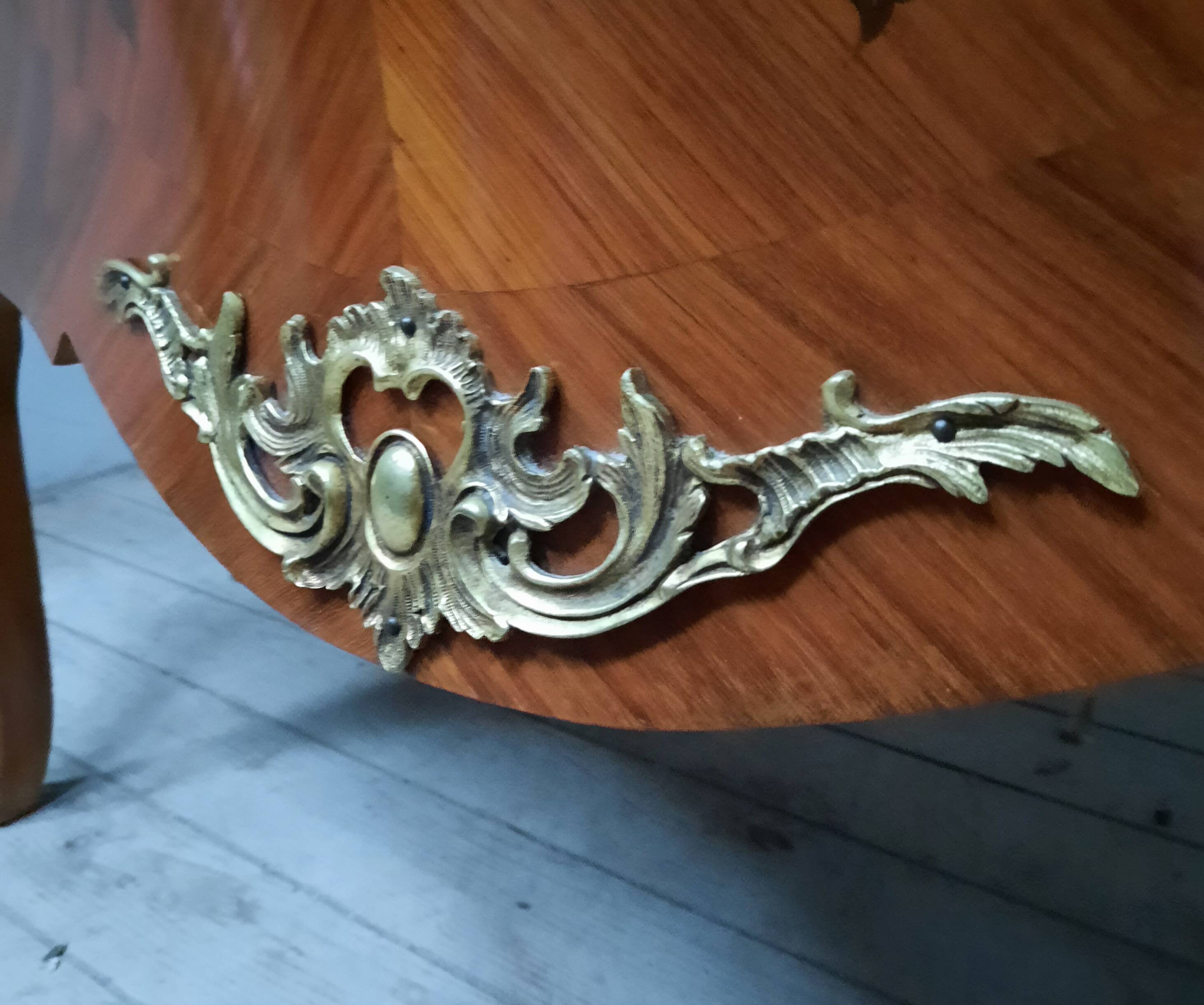 Louis XV style marquette chest of drawers