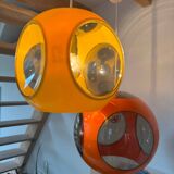 Yellow UFO Space Age suspension attributed to Luigi Colani, 1970s.