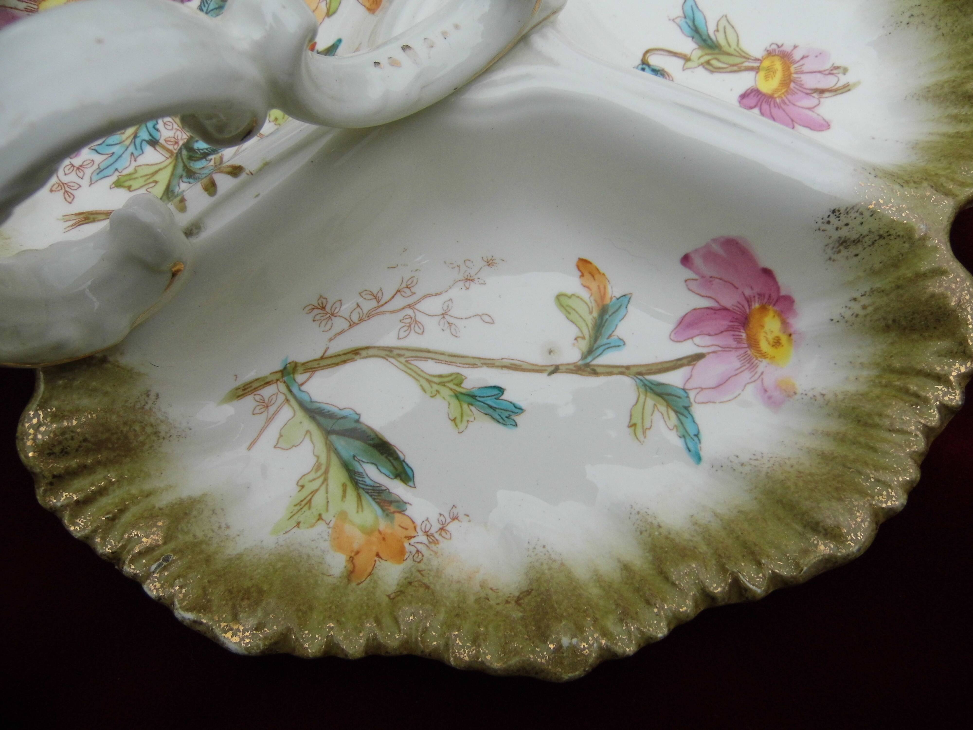 Dish with porcelain compartments, "beggar", art nouveau