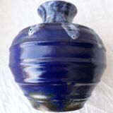 Vase bleu en grès