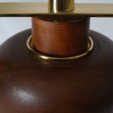 Vintage lamp base Maison le Dauphin in mahogany and brass.