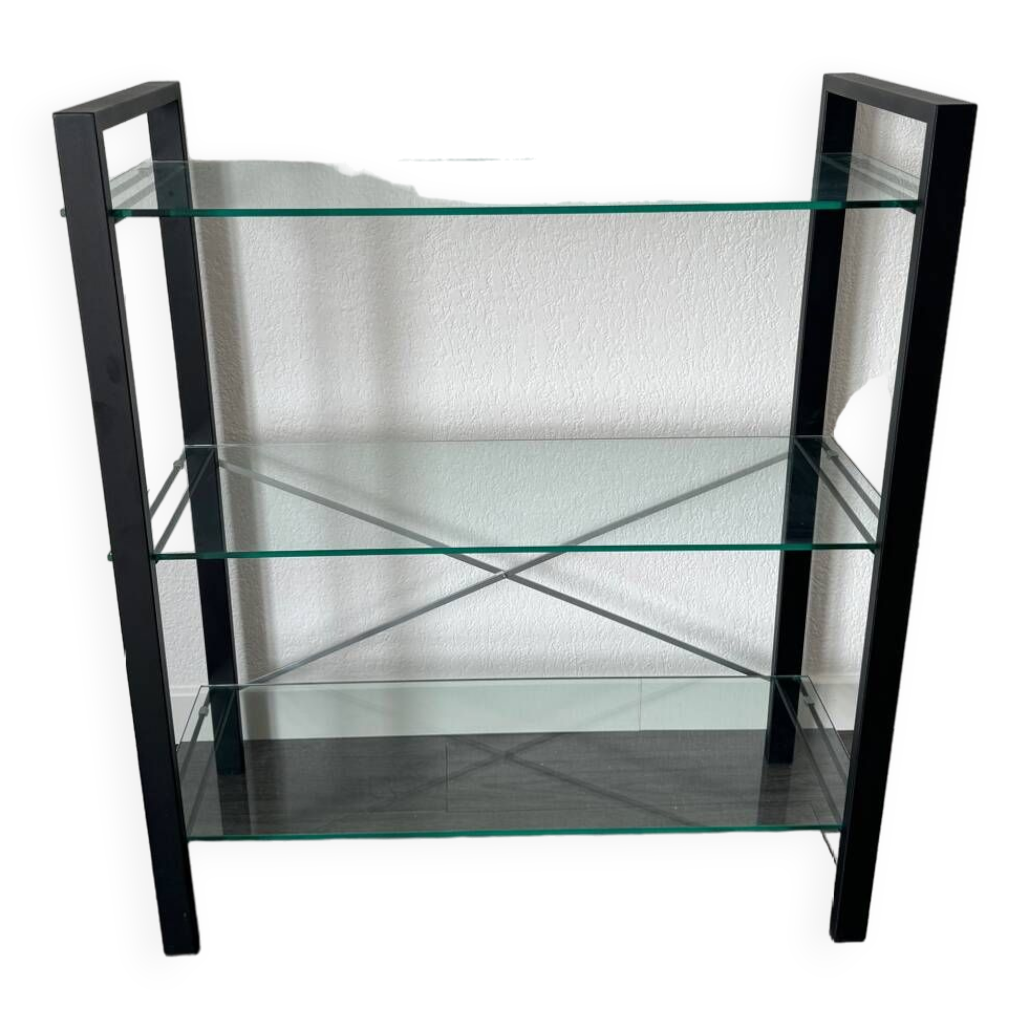 Étagère en verre et métal