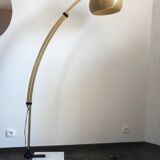 Arc floor lamp gilded stretch 70s