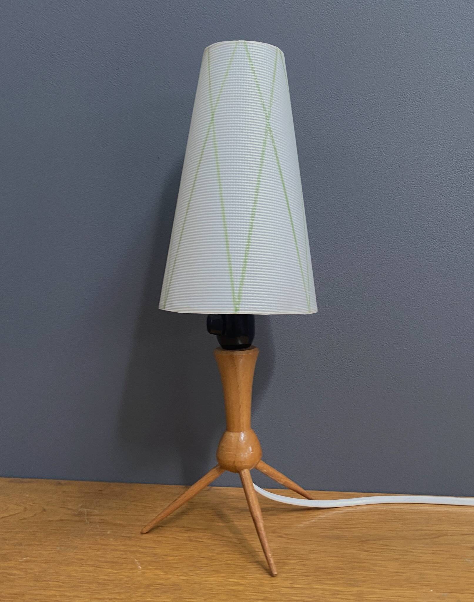 wood smalll table lamp 1960s