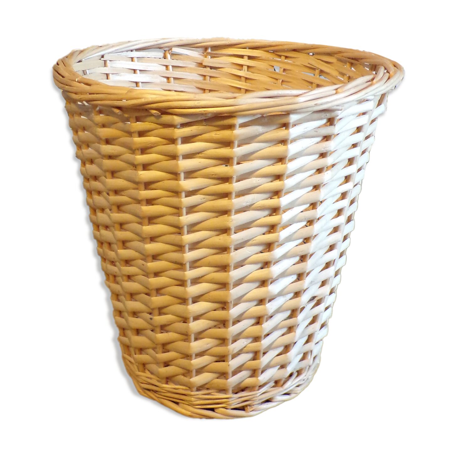 Vintage wicker paper basket